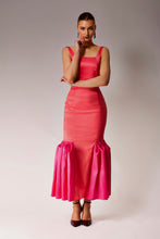 Load image into Gallery viewer, Pleated Dress.
Pink and Orange Pleated dress.
Midi Dress.
