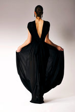 Load image into Gallery viewer, Black smocked dress.
Black maxi dress.
Low back black dress.