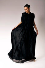 Load image into Gallery viewer, Black smocked dress.
Black maxi dress.