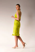 Load image into Gallery viewer, Chartreuse Dress.
Smocked detailed strand