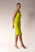 Load image into Gallery viewer, Chartreuse Dress.
Smocked detailed strand