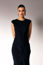 Load image into Gallery viewer, Smocked Dress.
Navy blue bamboo dress.
Maxi bamboo dress.