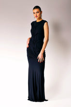 Load image into Gallery viewer, Smocked Dress.
Navy blue bamboo dress.
Maxi bamboo dress.