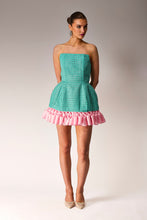 Load image into Gallery viewer, Hand woven Aso Oke Mini dress
Mini dress
Mint and pink mini dress