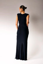 Load image into Gallery viewer, Smocked Dress.
Navy blue bamboo dress.
Maxi bamboo dress.