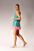 Load image into Gallery viewer, Hand woven Aso Oke Mini dress
Mini dress
Mint and pink mini dress