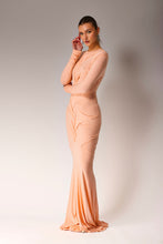 Load image into Gallery viewer, Peach bamboo dress.
Maxi peach dress.
Smocked maxi dress.
