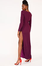 Load image into Gallery viewer, Asymmetrical plum dress