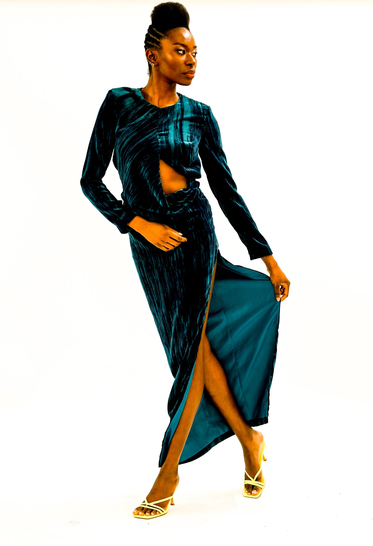 Green cut-out dress