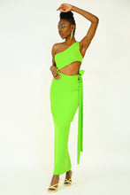 Load image into Gallery viewer, Neon green cut out dress
