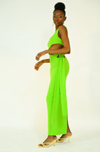 Load image into Gallery viewer, Neon green cut out dress