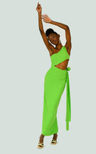 Load image into Gallery viewer, Neon green cut out dress